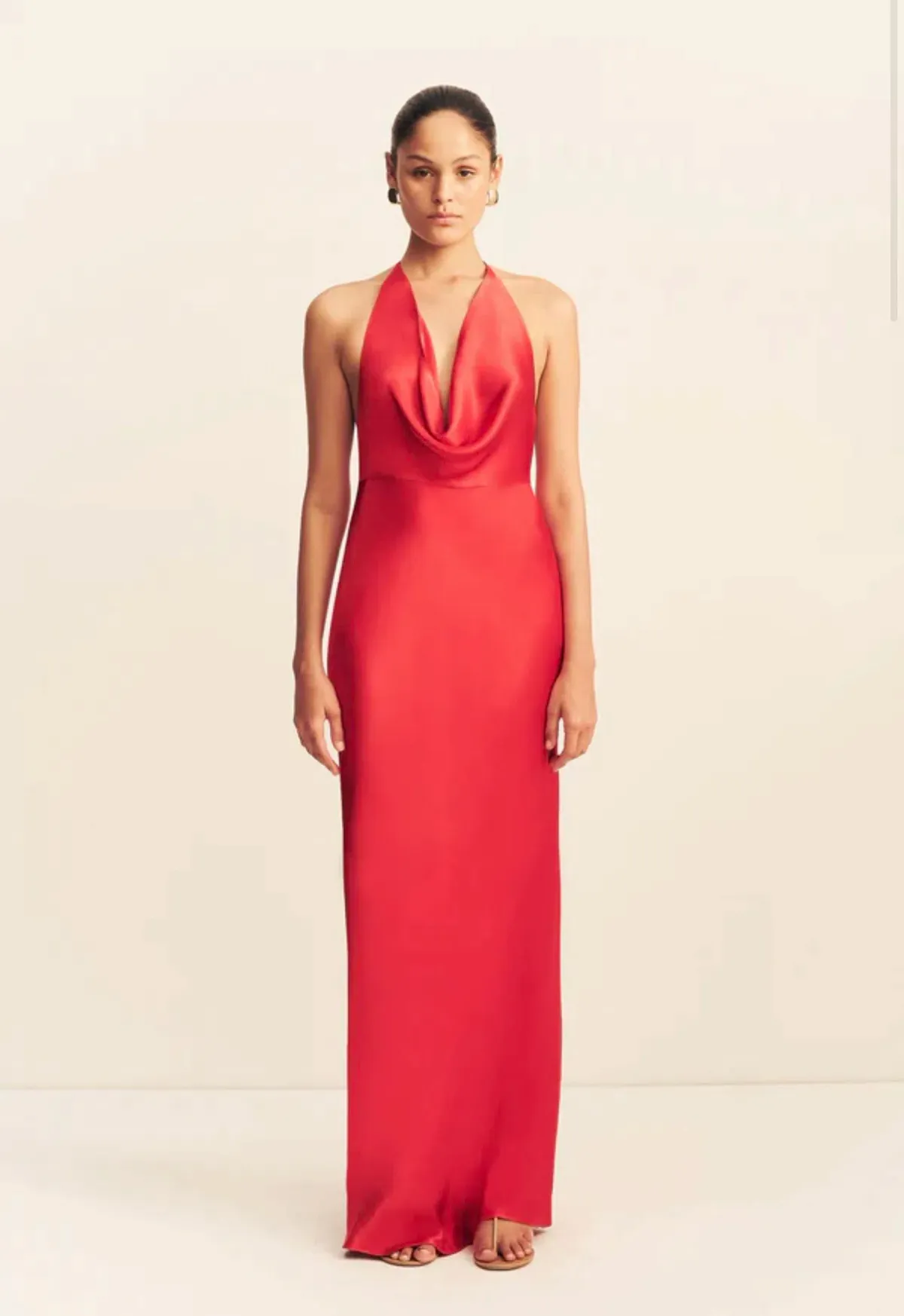 Shona Joy Halter Low Cowl Maxi Dress Size 6 - Image 1