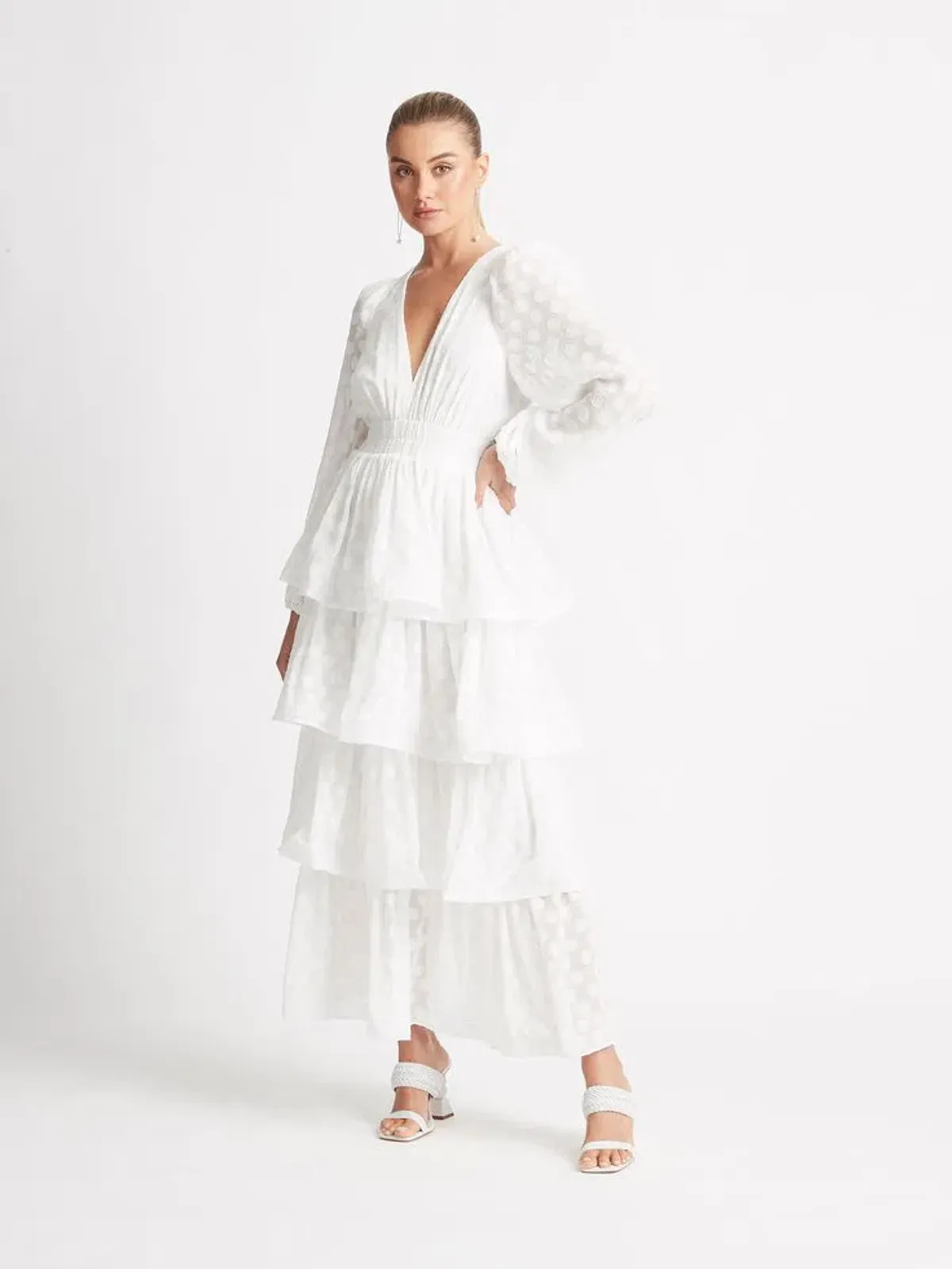 Sheike Greta Dobby Maxi Polka Dot Dress 16 - Image 2