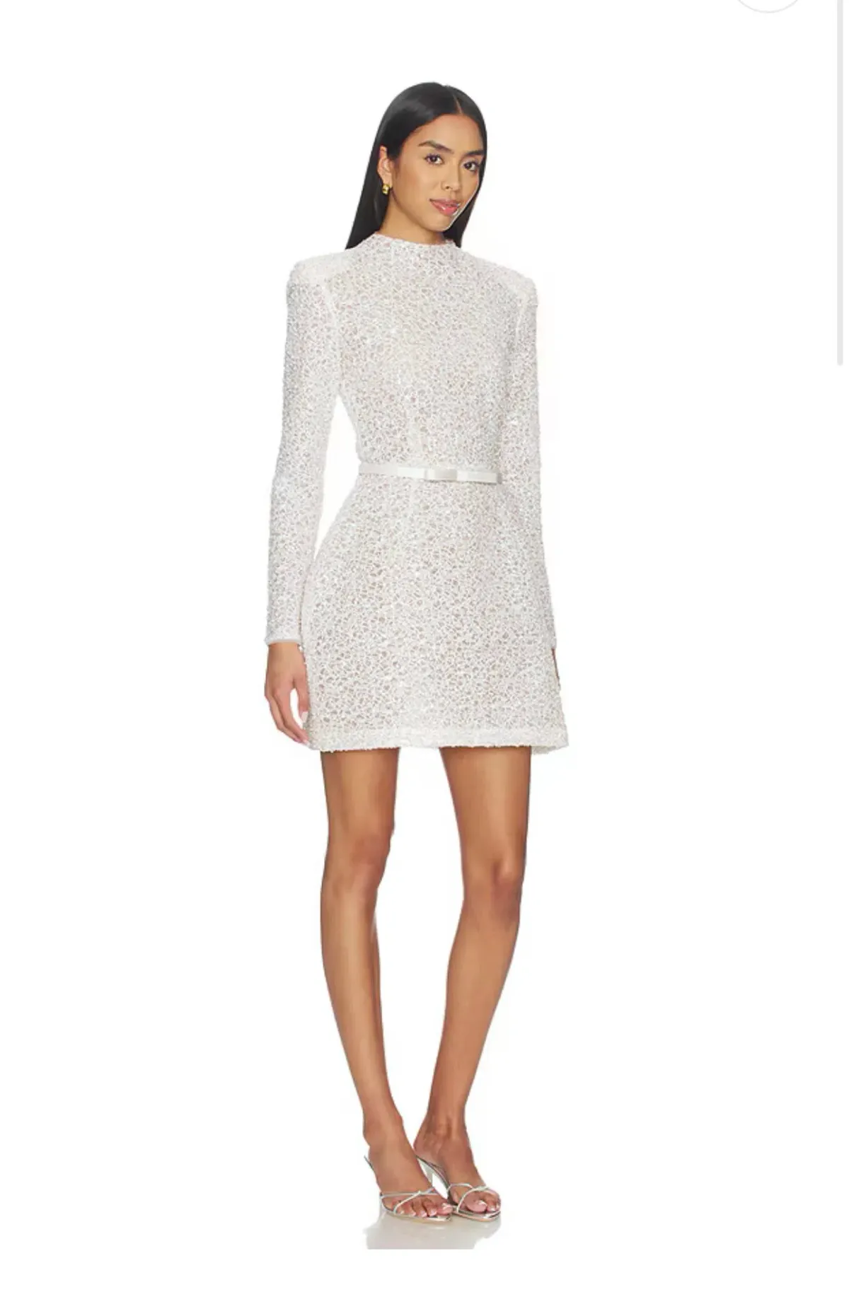 Nadine Merabi Edie White Dress - size SM/UK10 - Image 3