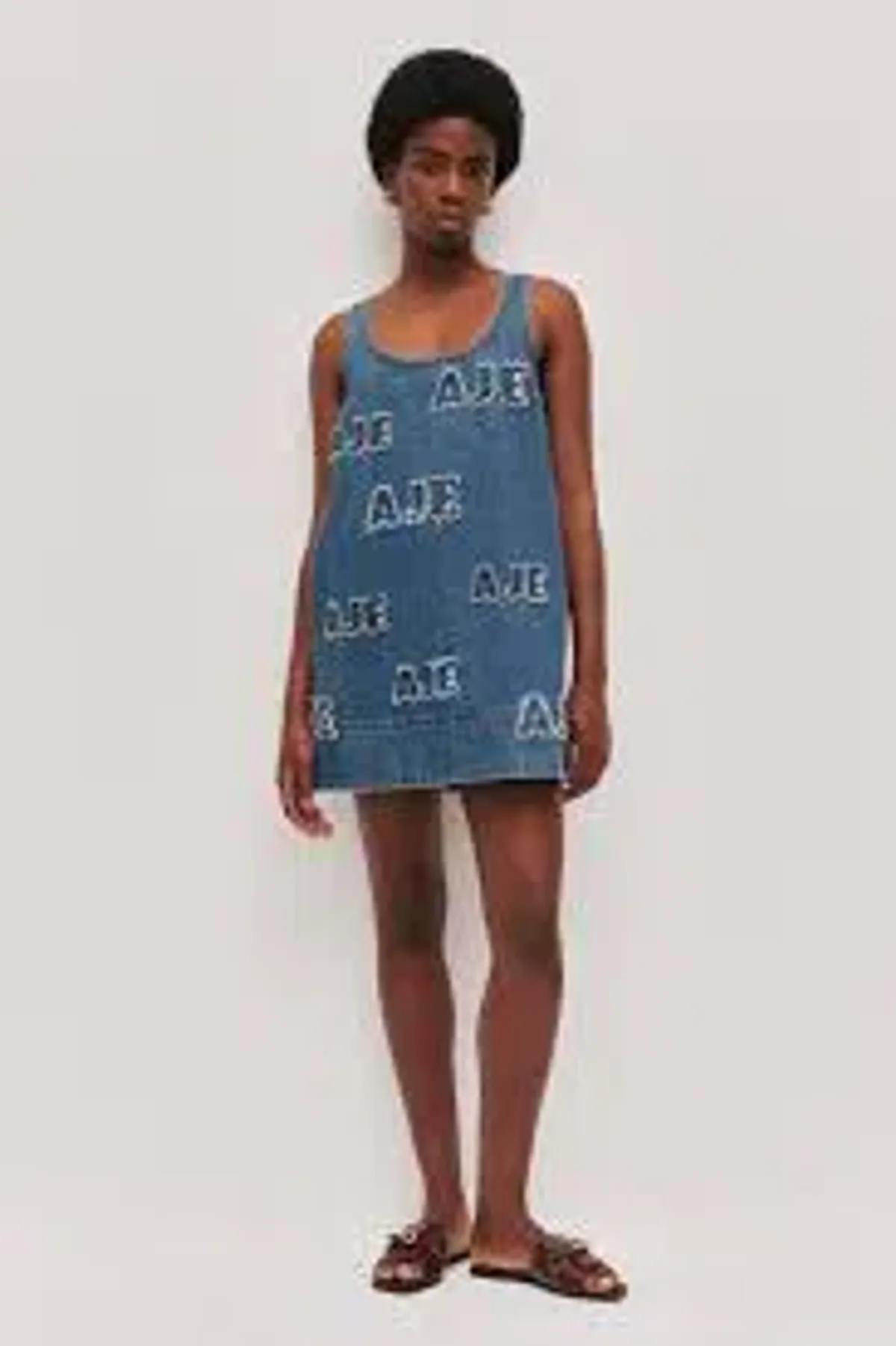 AJE Electra Logo Denim Mini Dress Size 10 - Image 1