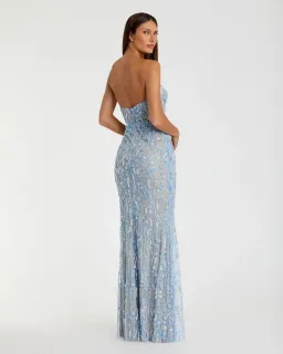 Mac Duggal Blue Embellished Strapless Gown Sz 8 BNWT for rent on The Volte - image 3