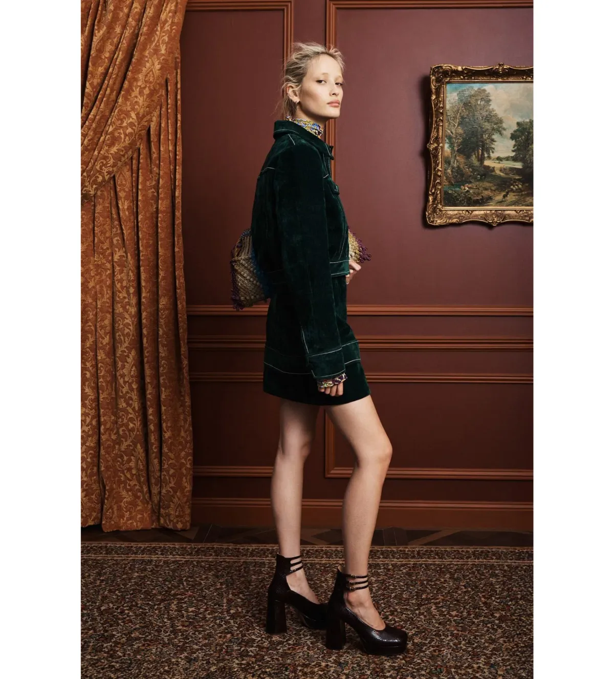 Alemais Johnny Jacket Size AU6 and Skirt Size AU8 Set in Forest Green - Image 2