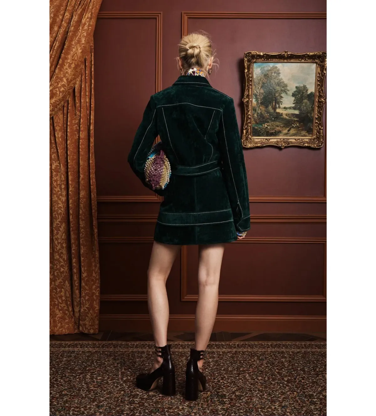 Alemais Johnny Jacket Size AU6 and Skirt Size AU8 Set in Forest Green - Image 3