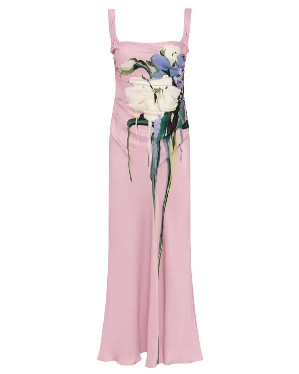 Leo Lin Valentina Maxi Dress Bouquet Print Pastel Pink - Image 5