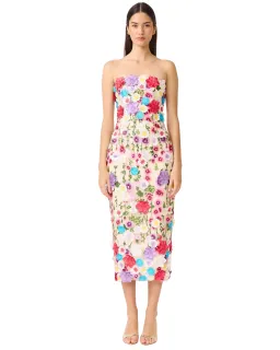 Elliatt Rosette Strapless Midi Dress Floral Size Large for rent on The Volte - image 3