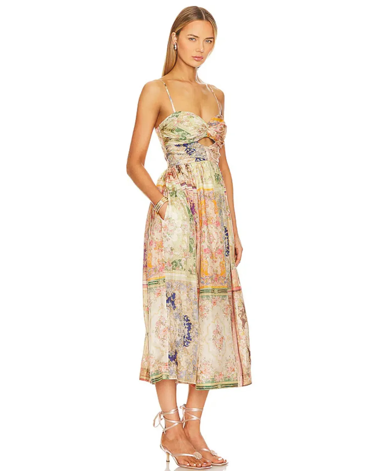 Zimmermann August Tie Front Midi Dress Size 3/ AU 14 - Image 3