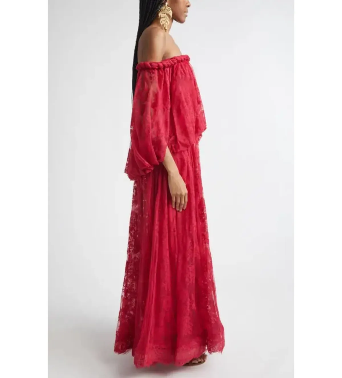 Zimmermann Luna Lace Billow Gown in Fuchsia Size 0/AU8 - Image 3