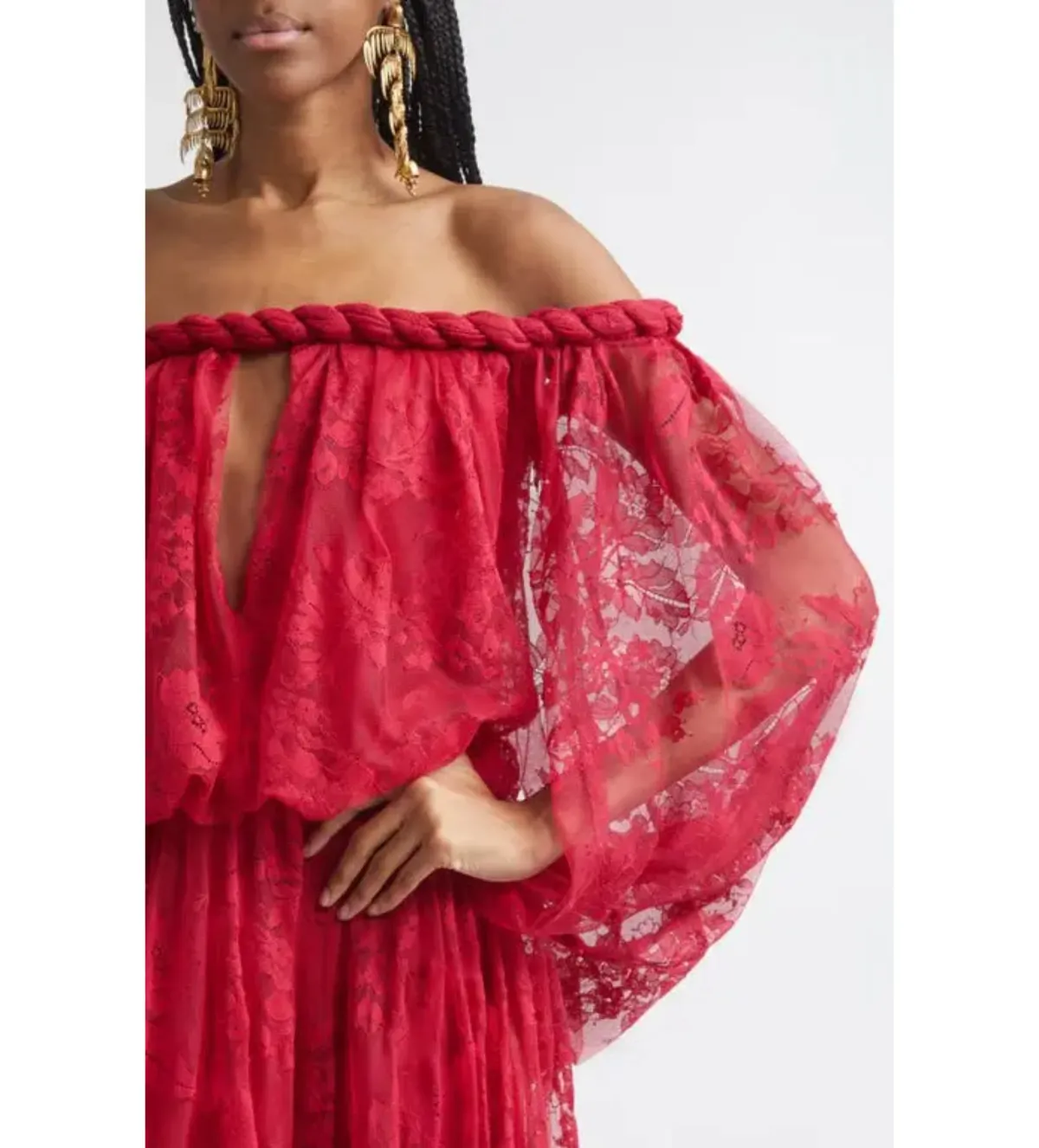 Zimmermann Luna Lace Billow Gown in Fuchsia Size 0/AU8 - Image 4