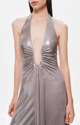 MISHA JENNIFER CUPRO FOIL JERSEY MAXI DRESS SIZE 8 for rent on The Volte - image 3