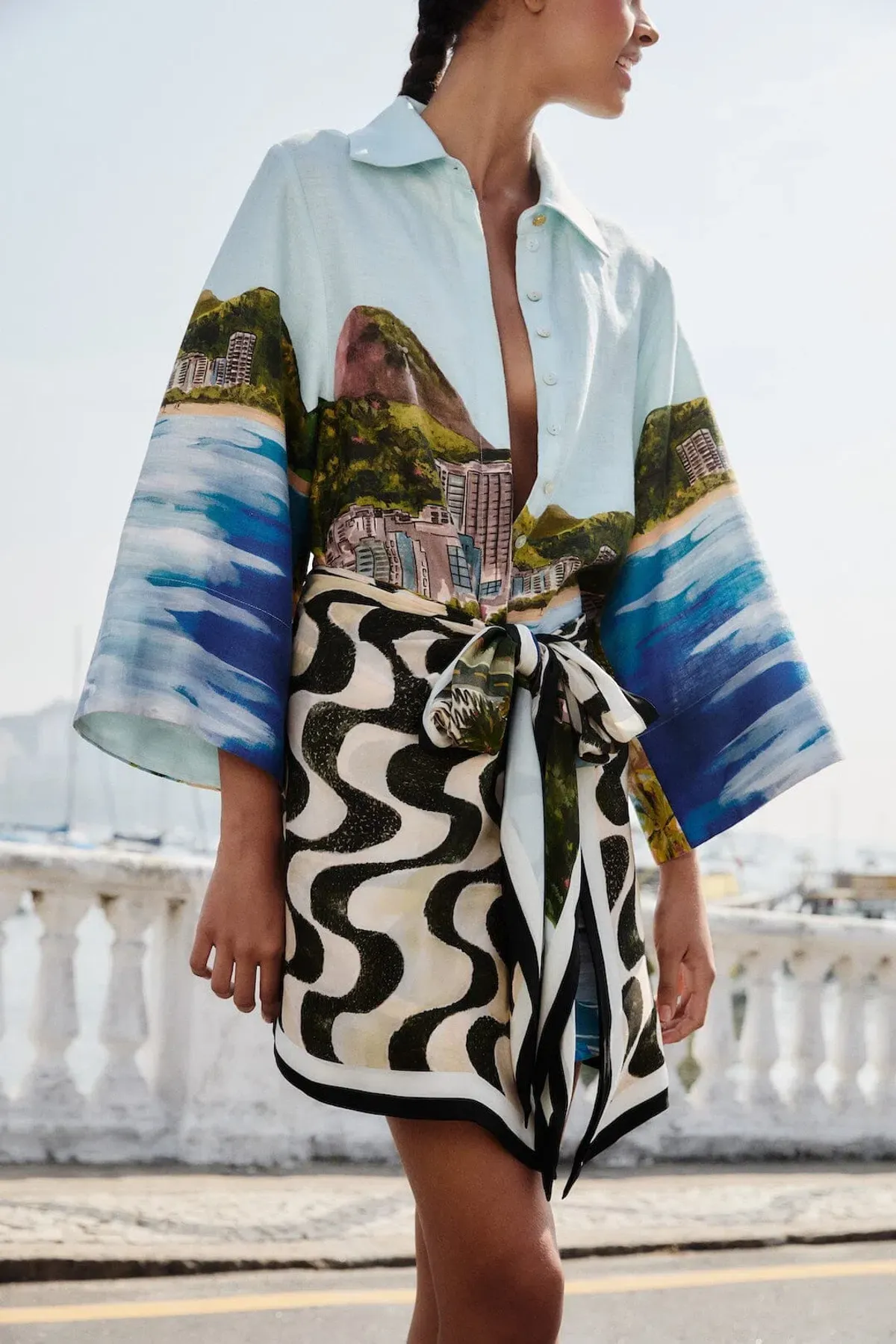 Farm Rio Copacabana Beach Long Sleeve Kimono in Multicolor Size S / AU 8 - Image 4