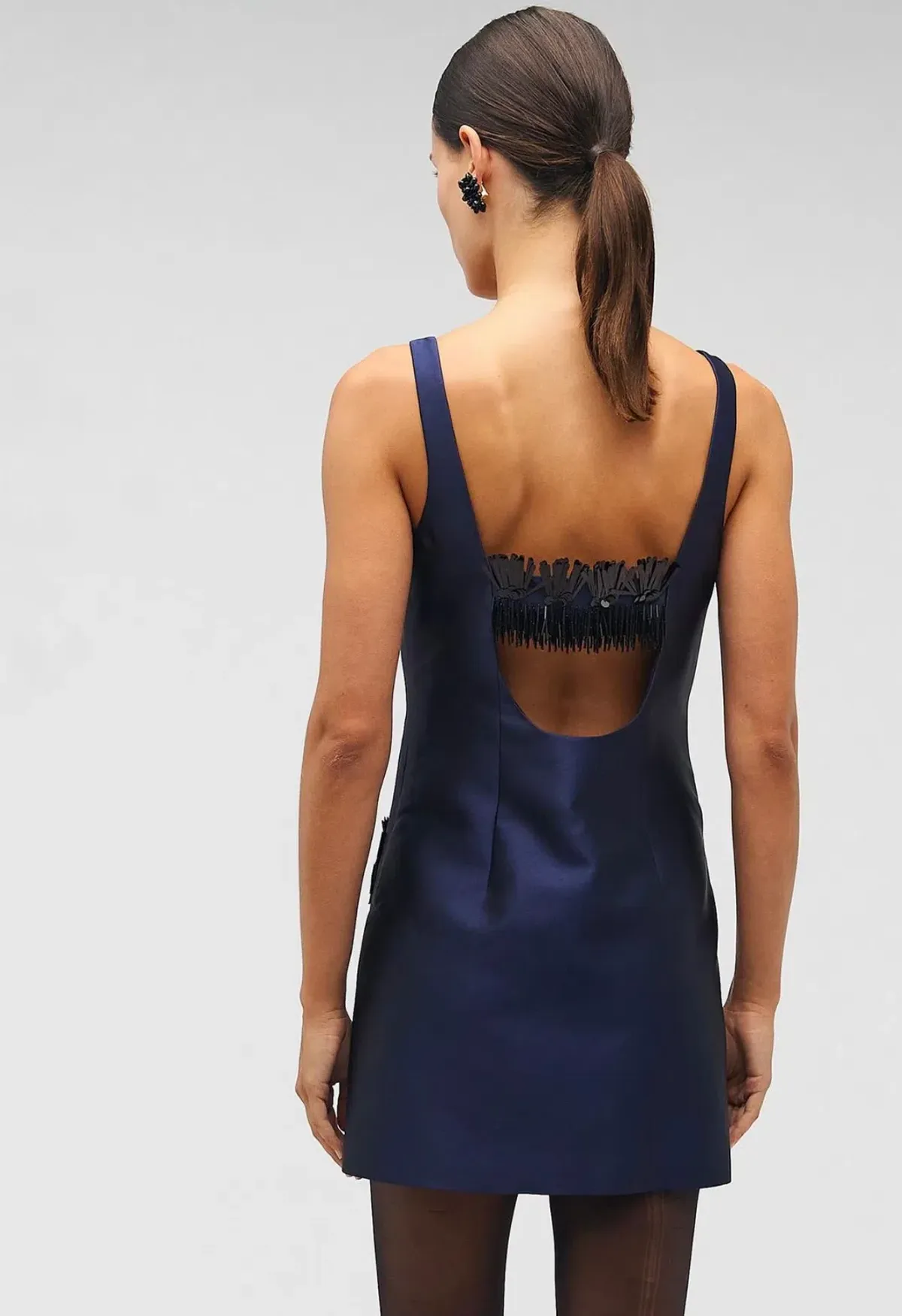 Oroton fringe beaded mini dress size 10 - Image 3