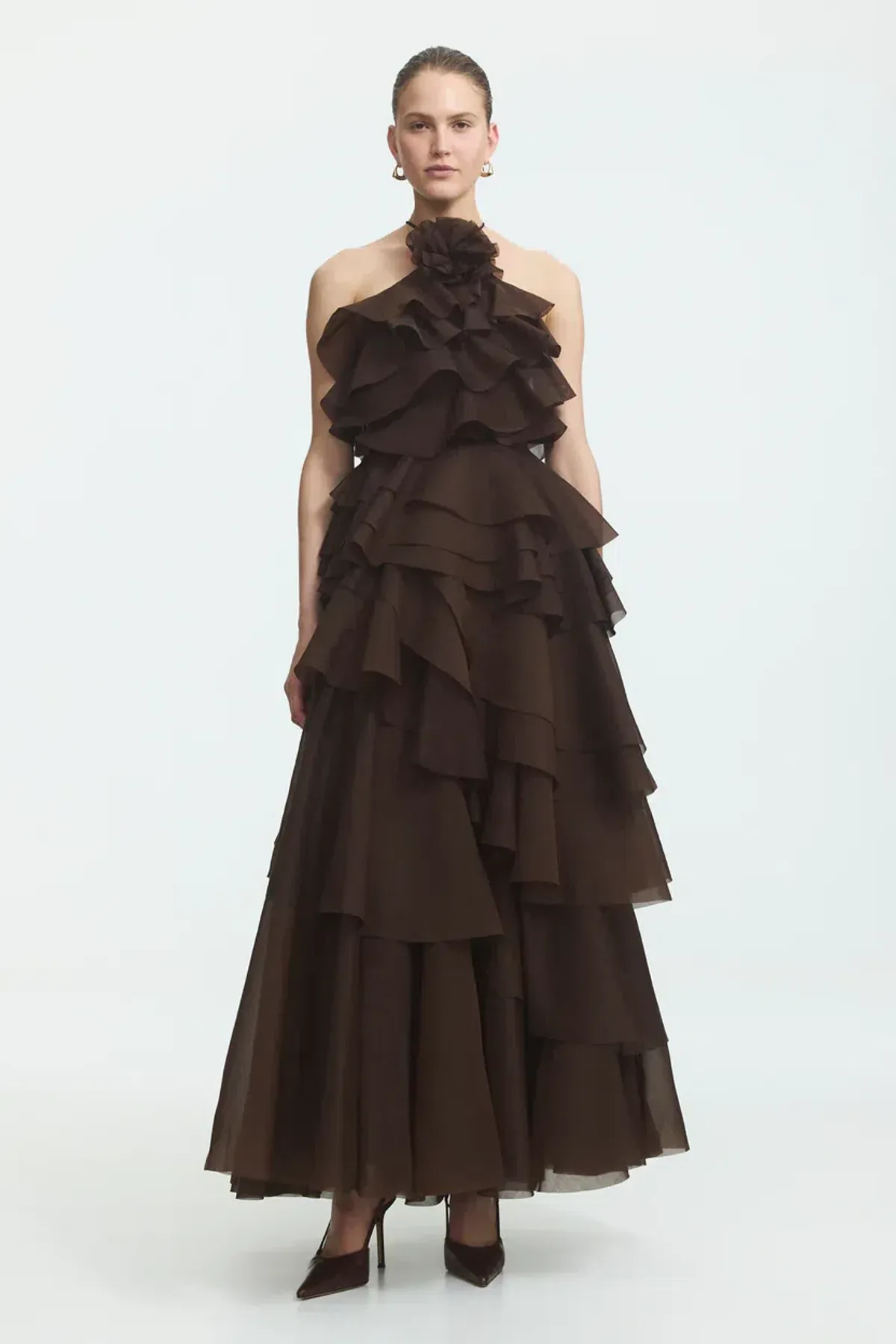AJE Villa Gown Chocolate Size 10 - Image 1