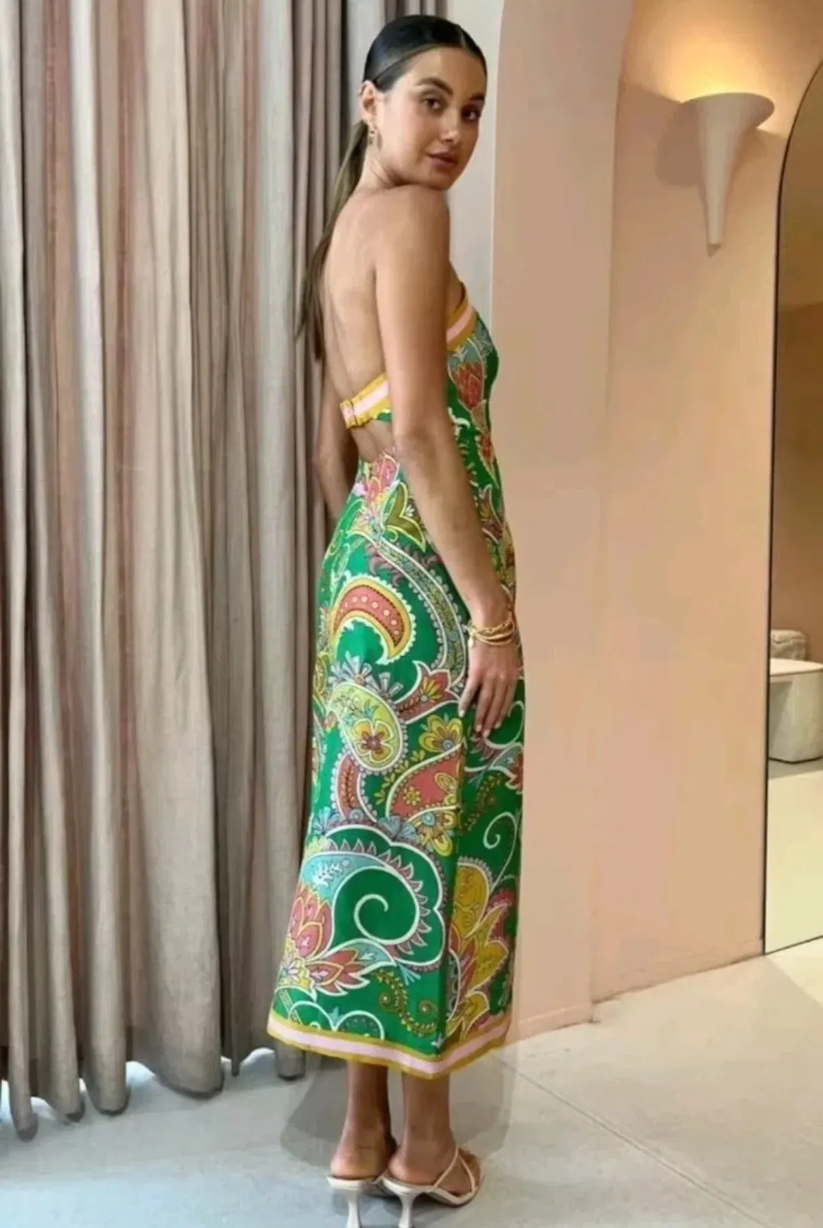 Alemais Marion Bodice Midi Dress in Print Size 8 - Image 2