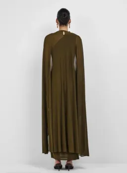 Sheike Hallie Gown Khaki Green With Cape Maxi Dress Sizes 10 for rent on The Volte - image 5