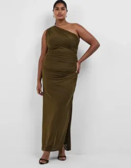 Sheike Hallie Gown Khaki Green With Cape Maxi Dress Sizes 18 for rent on The Volte - image 2