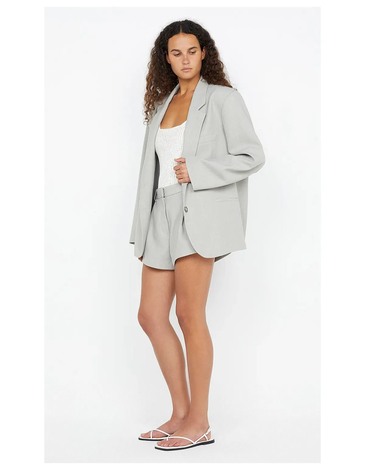 Bec + Bridge Renzo Blazer Size 10 Pale Grey - Image 3