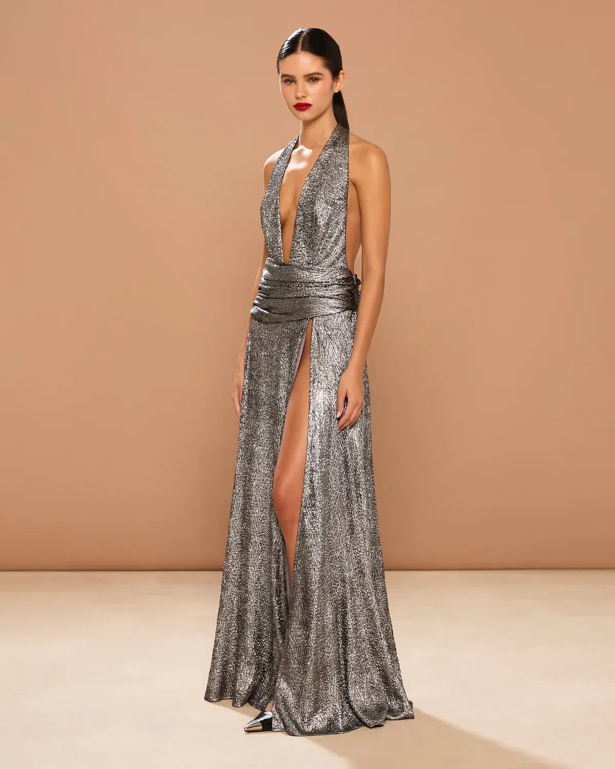 🖤 BRAND NEW - Sonya Moda Zephyr Gown in Silver Grey -Size 8 🖤 Formal Maxi Dress  - Image 2