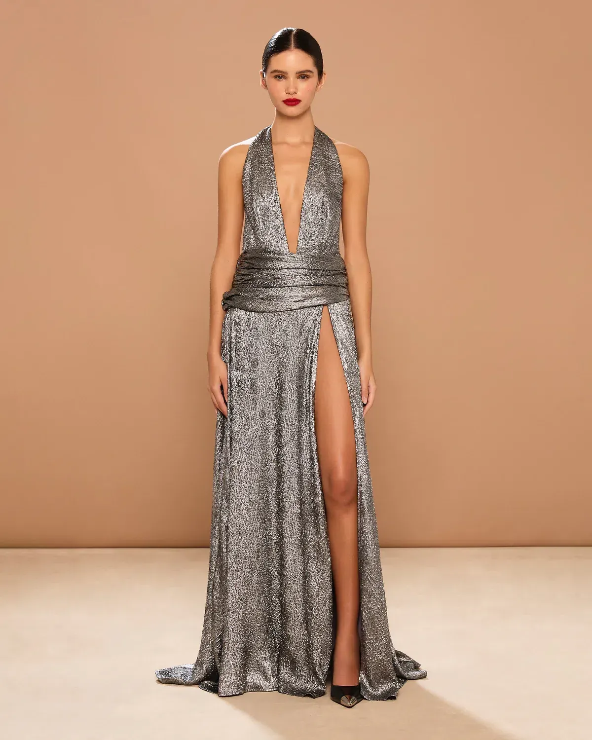 🖤 BRAND NEW - Sonya Moda Zephyr Gown in Silver Grey -Size 8 🖤 Formal Maxi Dress  - Image 4
