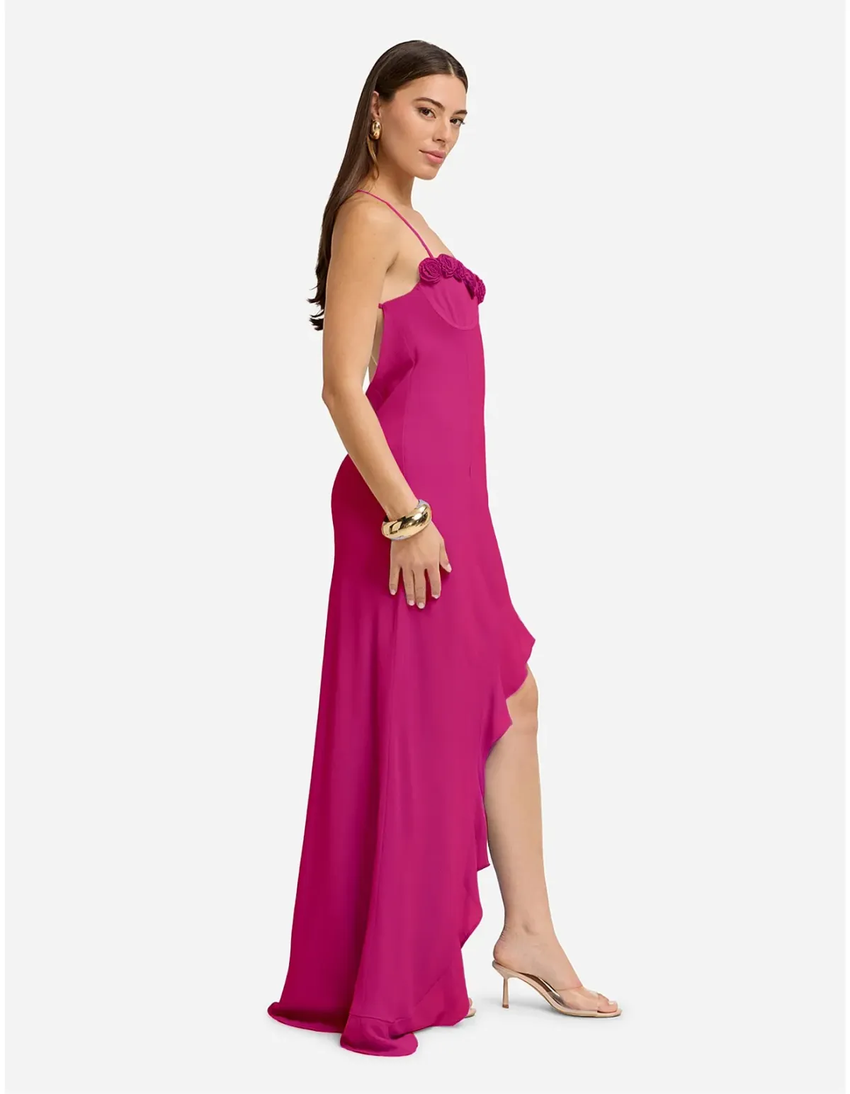 Runaway The Label Jionni Ruffle Maxi Dress Size S Berry - Image 3