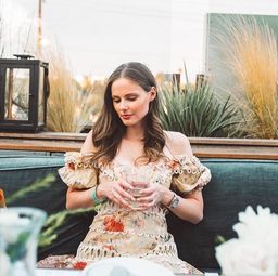 Zimmermann Melody Off Shoulder Mini Dress Mustard Taupe Floral Size 6 for rent on The Volte - image 3