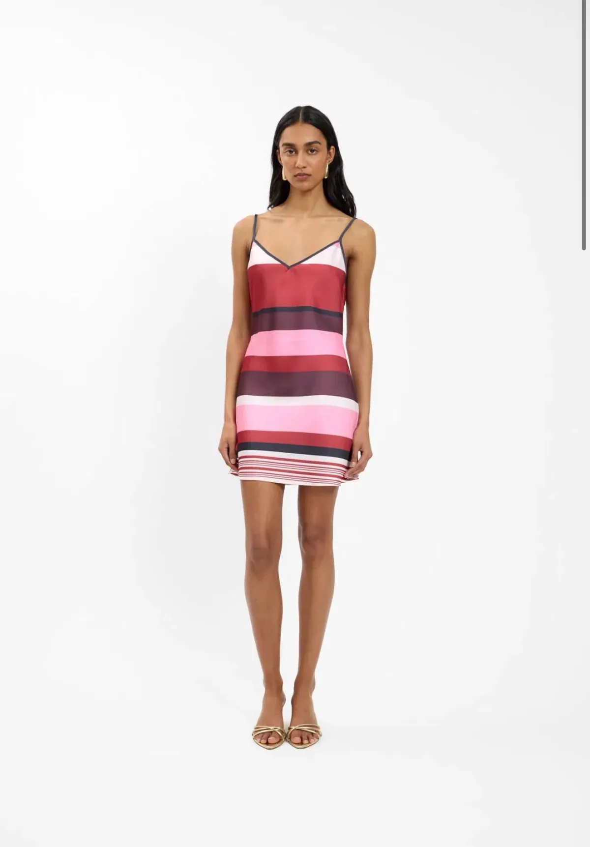 WITH HARPER LU BIAS MINI DRESS | FUCHSIA STRIPE - Image 5