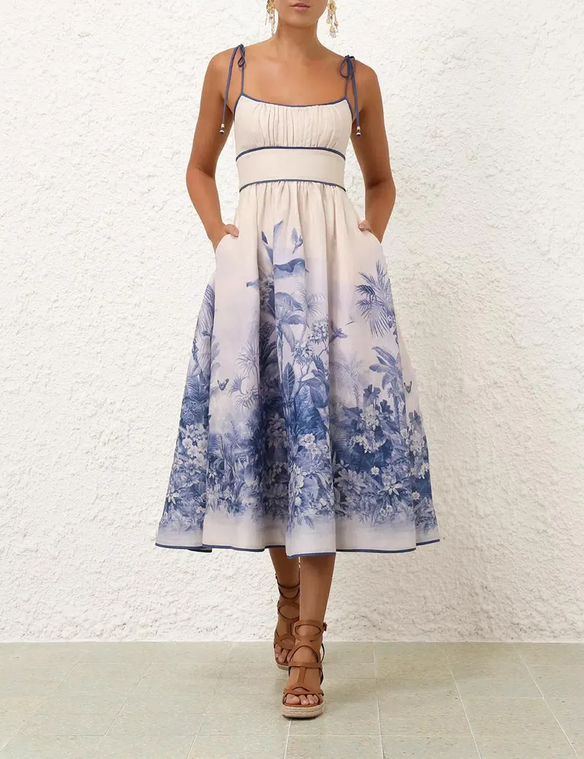 Zimmermann Wylie Picnic Midi Dress Blue Size 3 / AU 14 - Image 3