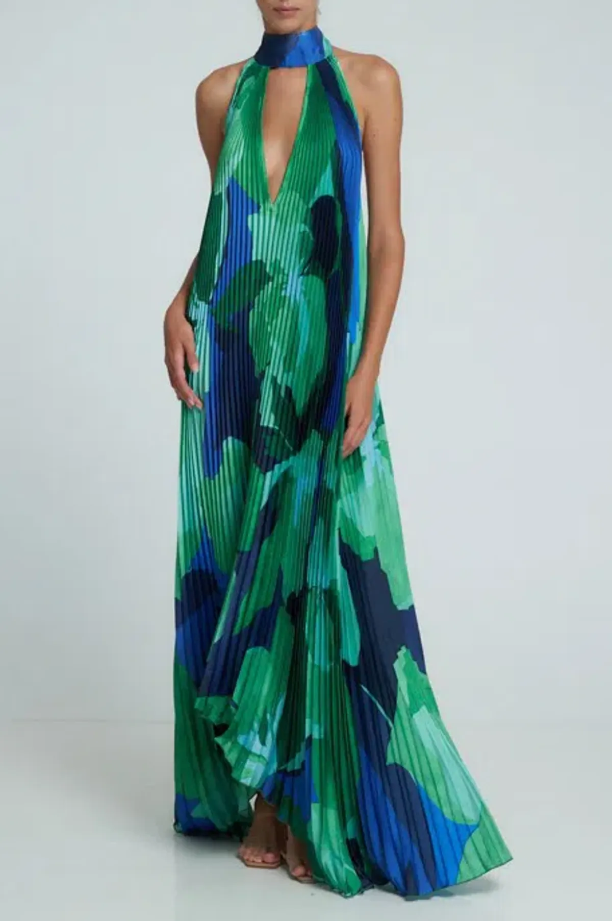 L'IDEE Opera Gown Dress Capri Green Size 8 - Image 1