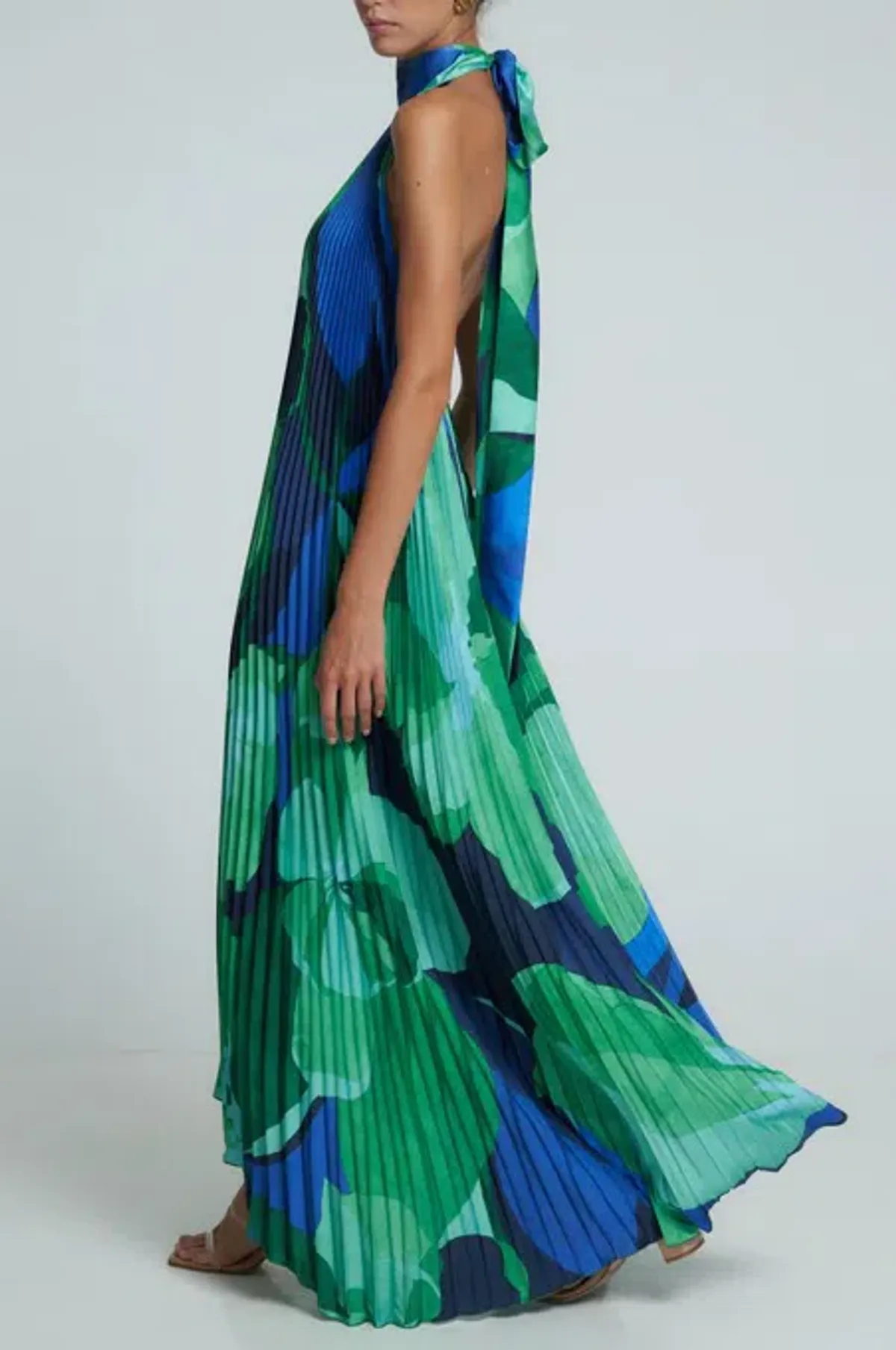 L'IDEE Opera Gown Dress Capri Green Size 8 - Image 3