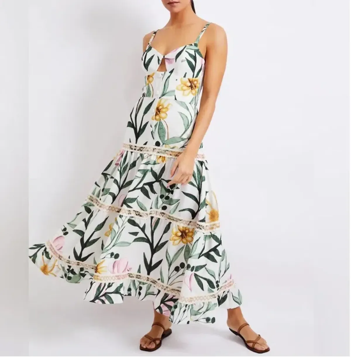 PatBo Jasmin Jute Trim MIDI Dress Size US 12 - Image 4