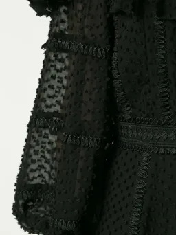 Rachel Gilbert Ollie black silk & cotton mini dress with puff sleeves Size 8 for rent on The Volte - image 5