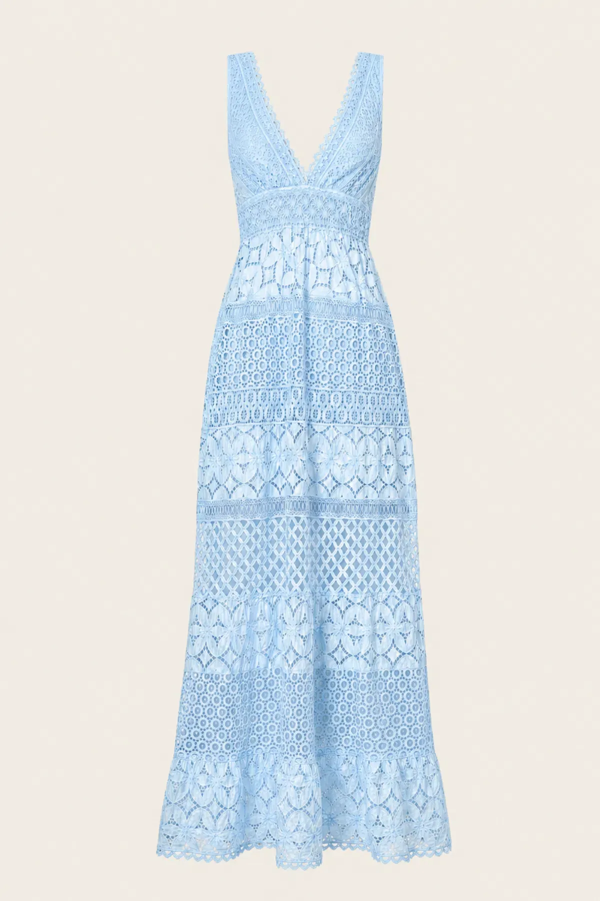 Temptation Positano lace blue eyelet dress Size S - Image 2