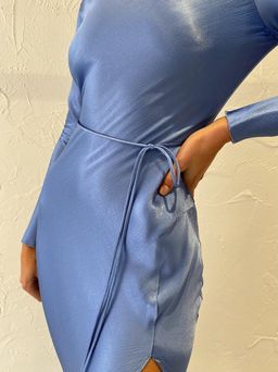 Bec & Bridge Delphine L/S Midi Dress Blue Size 10 for rent on The Volte - image 4