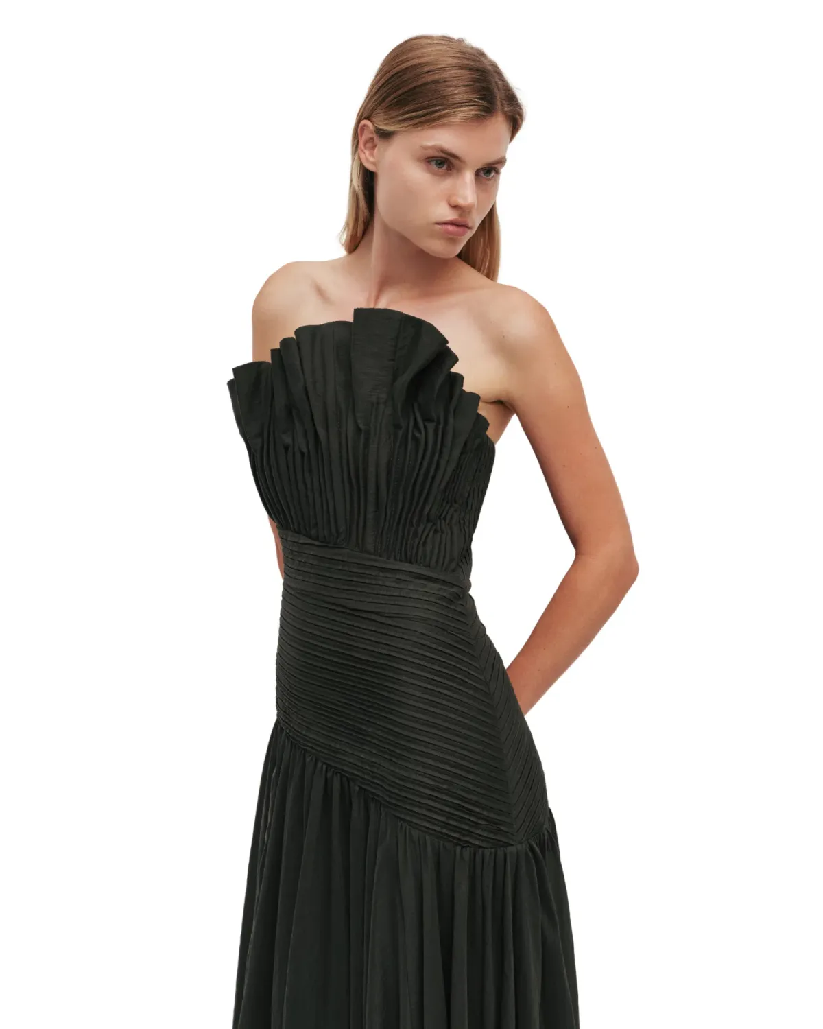 Aje Aquiline Gown Hunter Green Size 14 - Image 4