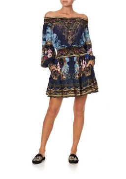 Camilla Off Shoulder Short Dress Fields of Treasure Print Size 14 for rent on The Volte - image 1