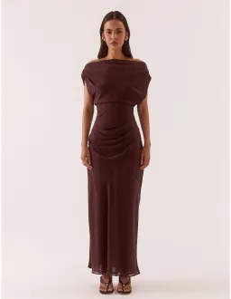 Sovere Ada Off Shoulder Dress Size 12 Chocolate for rent on The Volte - image 2