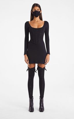 Dion Lee Rib Corset Mini Dress Black Size 10 for rent on The Volte - image 2