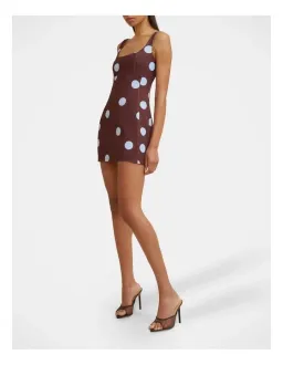 🟤 By Johnny Paloma Polka Mini Dress in Brown - Size 8 🟤 for rent on The Volte - image 3