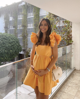 Aje Midsummer Mini Dress in Mango Size 8 for rent on The Volte - image 5
