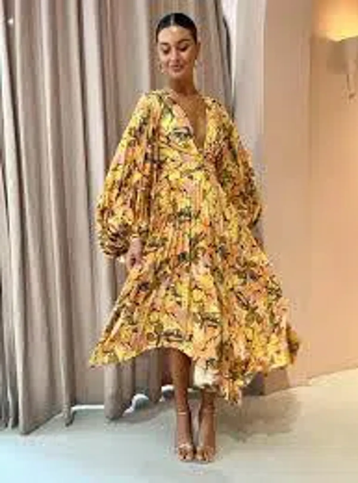 Acler Palms Midi Dress in Kaleidoscope Floral. Size 14 - Image 7