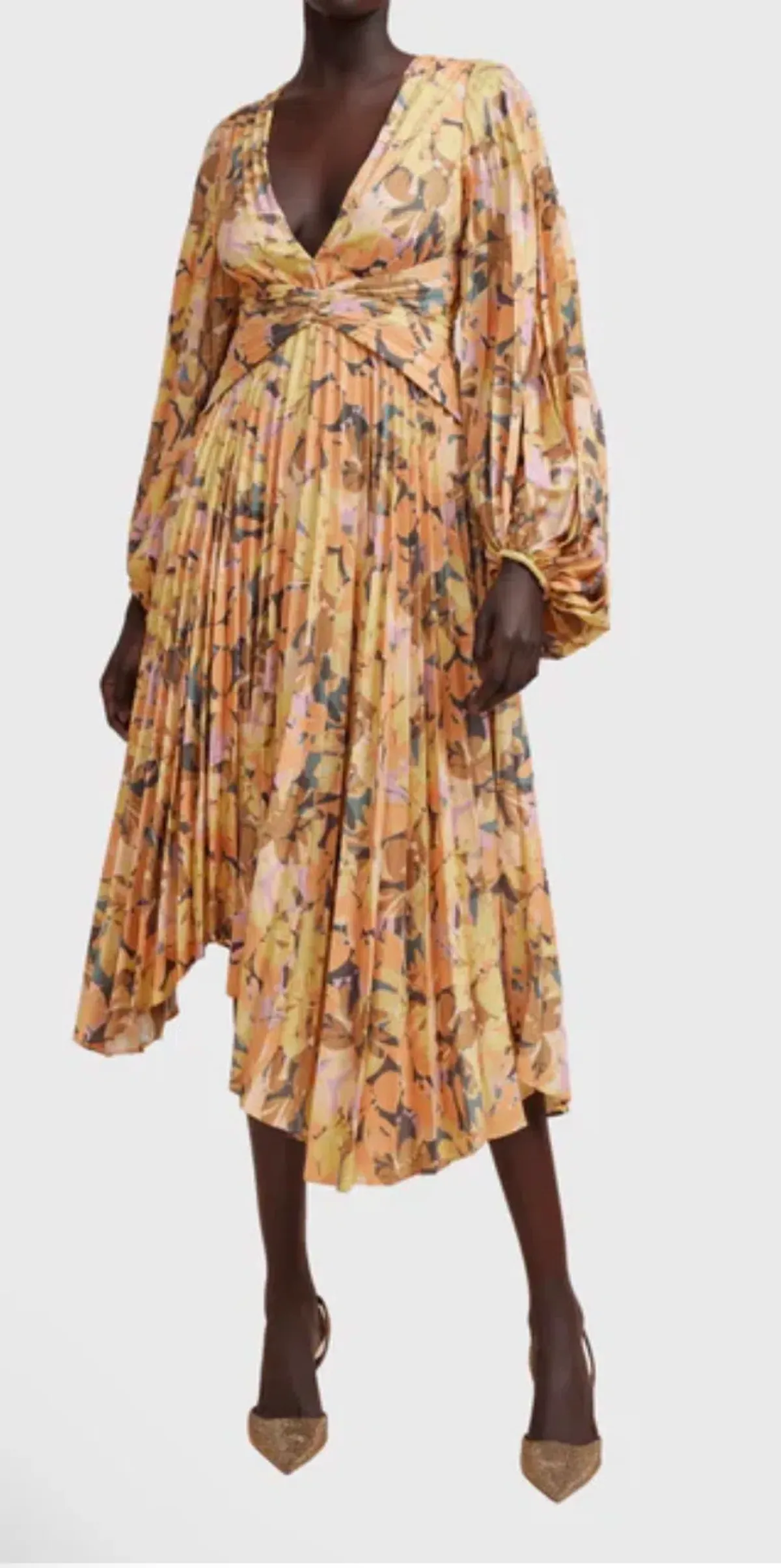 Acler Palms Midi Dress in Kaleidoscope Floral. Size 14 - Image 5
