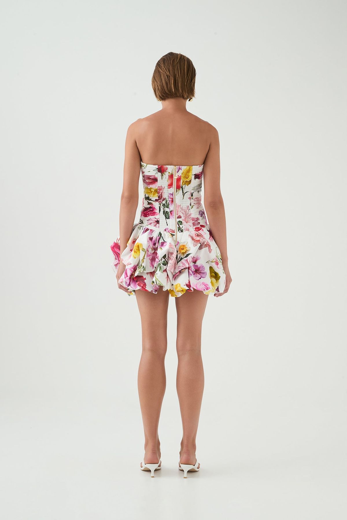 Aje violette Bubble Hem Mini Dress size 12 Collage Floral  - Image 4