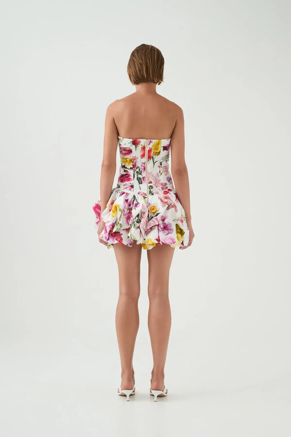 Aje violette Bubble Hem Mini Dress size 12 Collage Floral  - Image 4
