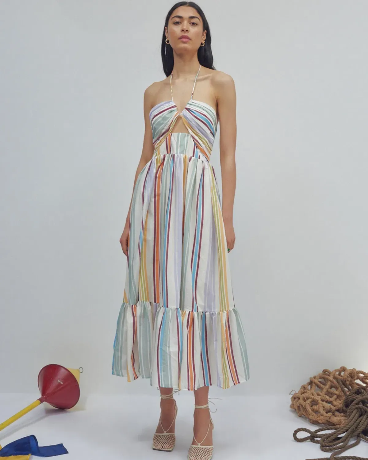 Alemais Axum Tuck Front Midi Dress Size 4 - Image 3