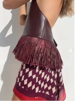 Holli Worldwide - Ana Leather Halter in Deep Bordeaux for rent on The Volte - image 7