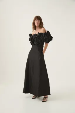 🖤 AJE Etta Midi Dress - size 6 - Black Formal Maxi Gown 🖤 for rent on The Volte - image 8