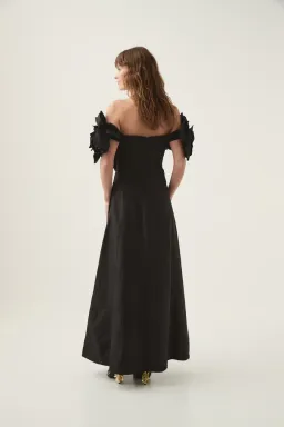 🖤 AJE Etta Midi Dress - size 6 - Black Formal Maxi Gown 🖤 for rent on The Volte - image 3