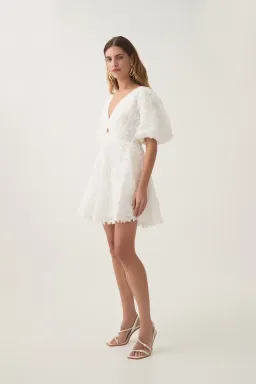 🤍 BRAND NEW AJE Florential Mini Swing Dress – White – Size 6 AU 🤍 Bridal Shower / Hen's / Races for rent on The Volte - image 1