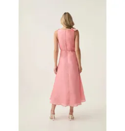 🌸 AJE Genesis Midi Dress – Coral Pink – Size 8 AU🌸 for rent on The Volte - image 5
