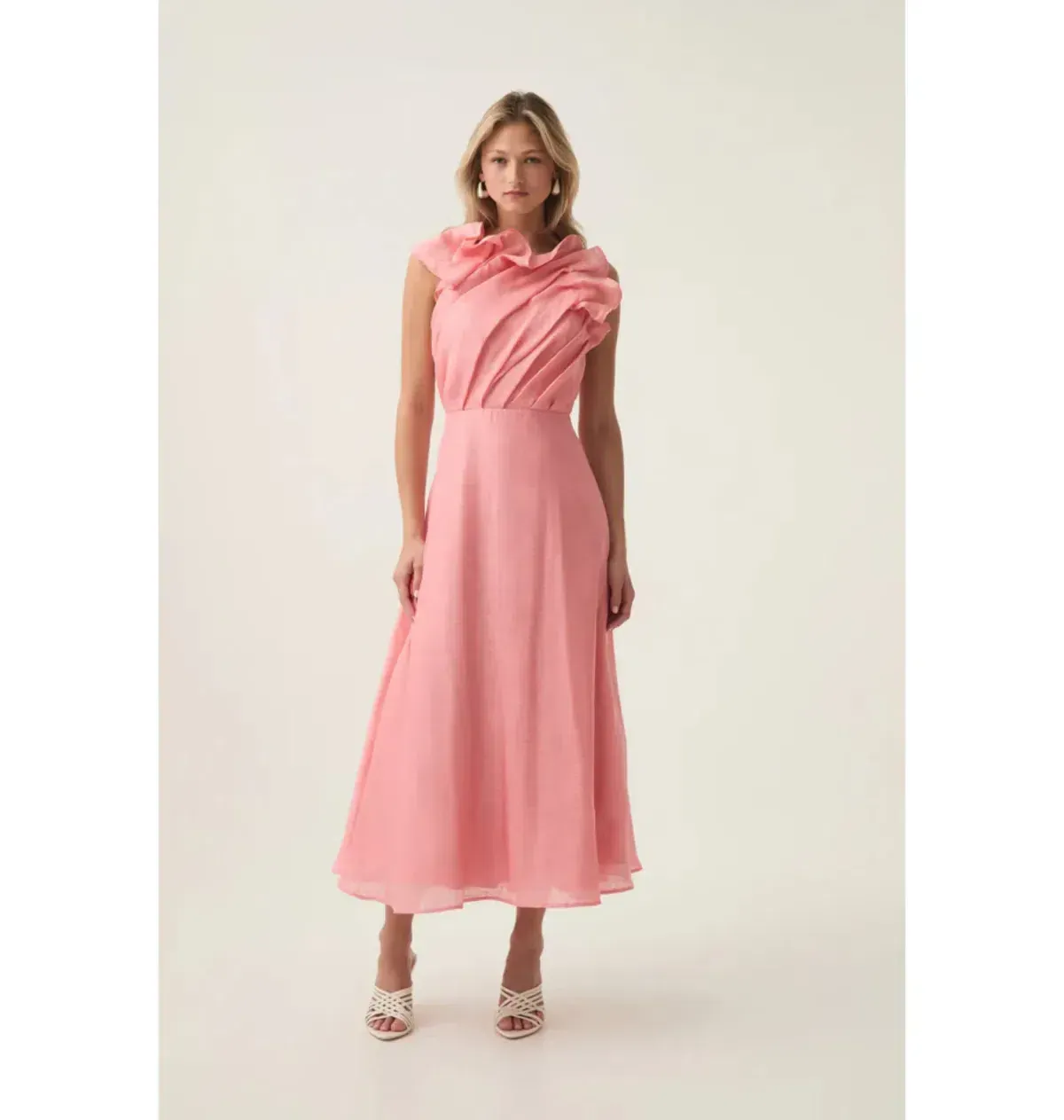 🌸 AJE Genesis Midi Dress – Coral Pink – Size 8 AU🌸 - Image 3