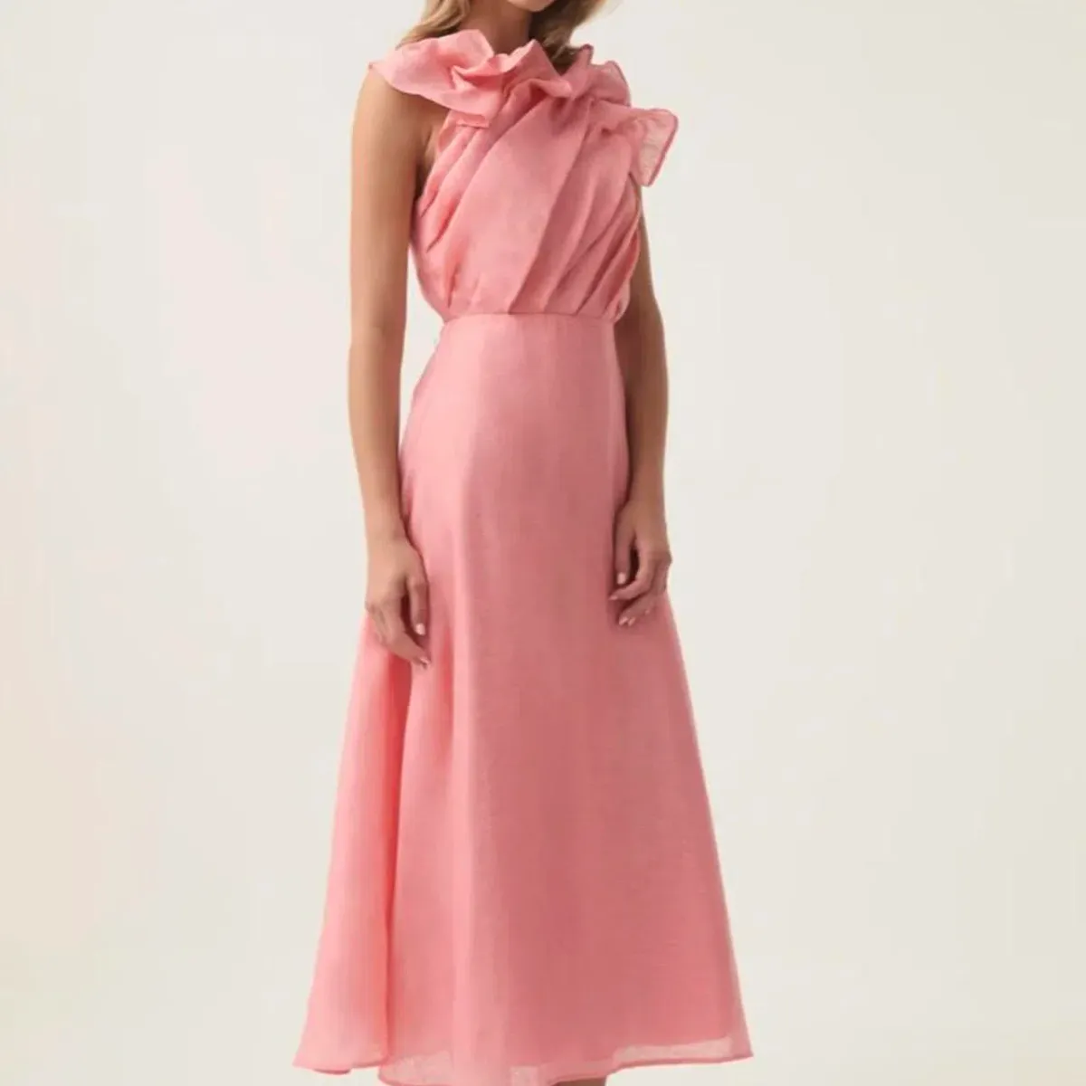 🌸 AJE Genesis Midi Dress – Coral Pink – Size 8 AU🌸 - Image 2